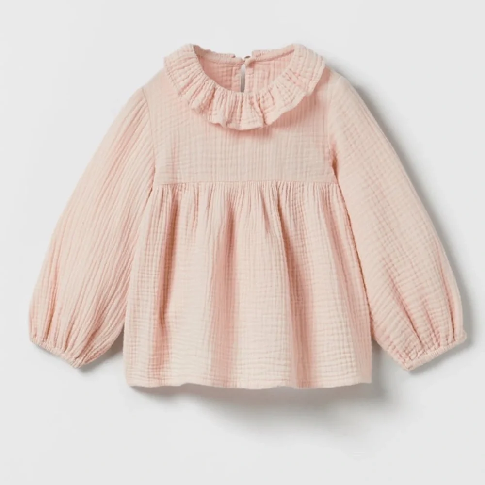 Zara Textured Ruffle Shirt
